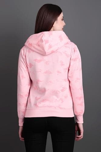City Fashion Women’s Winter Fleece Hoodie Sweatshirt – Warm Zipper with Front Pockets, Printed Casual Stylish Hooded Jacket (in, Alpha, M, Baby Pink) 2