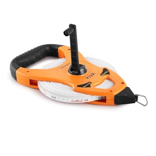 FREEMANS Viva Open Reel 50m:13mm Fibreglass Measuring tape - 50m/164ft With Unbreakable ABS case || Double Side Printing || Long and Durable Winding Handle For Easy Retraction and Steel End Hook 5