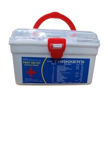 Tool Zone ® Plastic First Aid Kit Storage Box- Friend In Need- Set With Medicine (Carry Case) 4