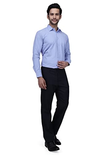 UNIFORM CRAFT ® - Mens formal Front Office Shirt, Ideal of male Nurses, Doctors, Hospital Staff, Housekeeping Staff (Light Blue, S-38 SIZE) 2