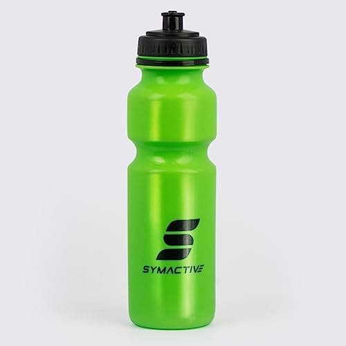 Amazon Brand - Symactive Leakproof Unbreakable Squeezable Sports Sipper Water Bottle with Push/Pull Cap | Anti-Slip Grip | LDPE Material | BPA-Free | 800 ml | Green