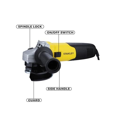 STANLEY STGS9125-IN,900W,5''(125mm) Angle Grinder For Medium Duty Applications,1 Year Warranty (SIDE HANDLE INCLUDED) 3