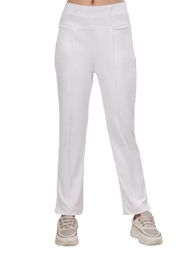Plus Size Women Activewear Trouser | Yoga Pants | Gym Workout Trousers White