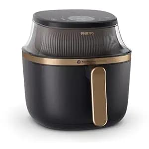 Philips Air Fryer (7.2L) with ChefView Cooking Window, 16-in-1 Functions: Air Fry, Bake, Grill, Dehydrate & Ferment, Rapid Air Plus Starfish Design, Up to 90% Less Oil, Award-Winning Design NA342/00