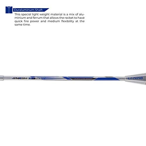 Li-Ning XP-80-IV Strung Aluminum Badminton Racket With Free Head Cover(Grey/Green,Set of 1) 4