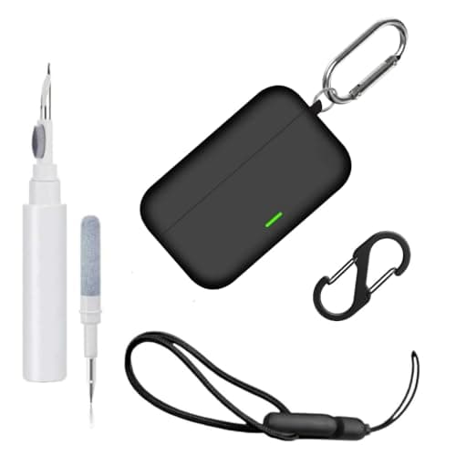 Soft Silicone Case Cover Compatible for Realme Buds T500 Pro (Black Combo)