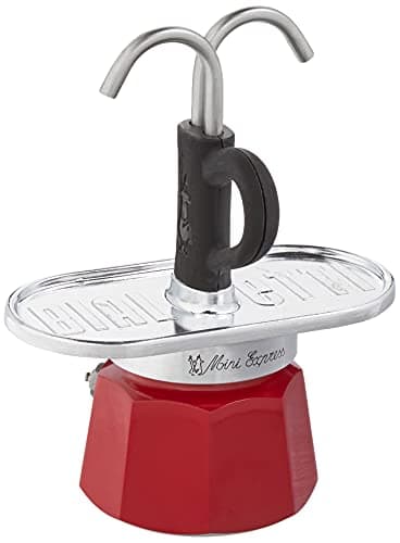 Bialetti Mini Express Magritte Stovetop Coffee Maker – Aluminum 2-Cup Espresso Maker with 2 Shot Glasses, Compact Moka Pot for Home & Office, Durable Coffee Maker for Rich Aromatic Espresso Brewing 3
