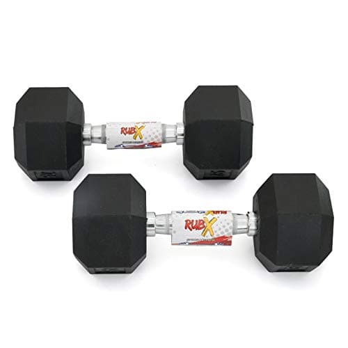 RUBX Rubber Coated Hex Dumbbell 3kg Pack of Two (Black) 2