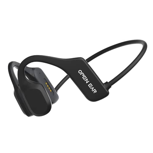 XIMAND Bone Conduction Headphones, Bluetooth 5.3 Open Ear Wireless Earbuds with Mic, IPX5 Waterproof Open Earphones for Running Cycling Workout, 6H Playtime - Black