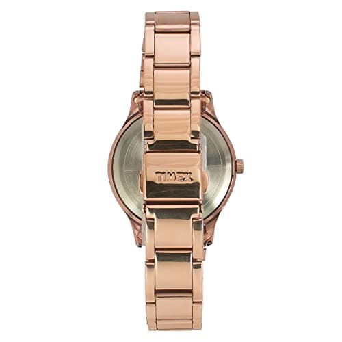 TIMEX Analog Watch for Women with Pink Round Dial & Rose Gold Stainless Steel Bracelet Band Water Resistant Women's Wrist Watches - TWEL98SMU07 6