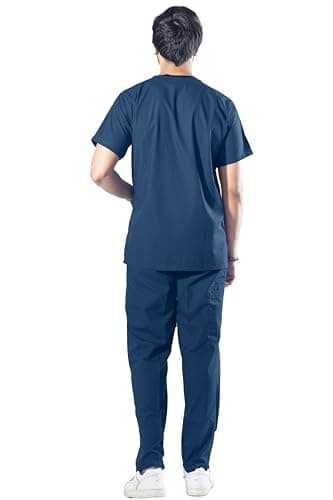 UNIFORM CRAFT Men's Scrub Suit Ideal for Doctors, Nurses, Dentists and Healthcare Professionals (Large, OLIVE BLUE) 5