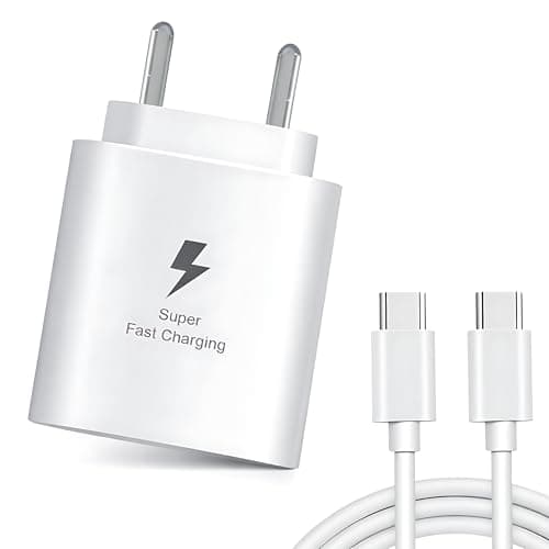 25W Charger with Cable for Samsung Galaxy Tab A9+ Type C Charger Adapter Compatible with Galaxy Tab A9+ Charger, 25 Watt USB Type C to C Pd Charging Adapter C Type, White