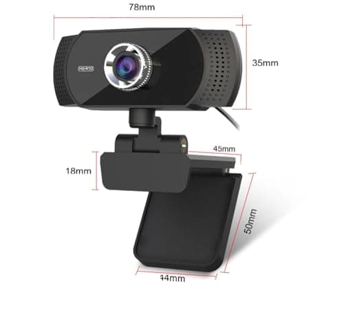 TECHNOVIEW Full HD Web Camera for Computer, Laptop, 1080p 30 FPS Webcam with Built-in Mics, Manual Focus, 2.1 Megapixel CMOS Camera, Ultra Lens, 360� Rotation, Flexible Mount (Black) 2