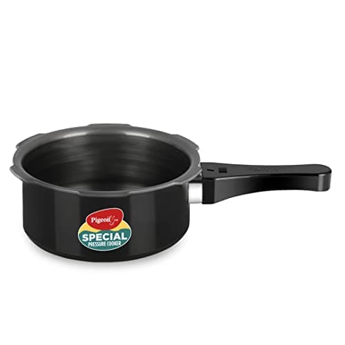 Pigeon by Stovekraft Induction Base Outer Lid Hard Anodised Aluminium Pressure Cooker Combo , 2 L and 3 L (Black) 2