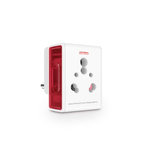 Goldmedal i-Link 16A Universal Travel Adapter with 3-Pin Plug | Supports 2-Pin & 3-Pin | Multiplug for Home & Office Appliances | White