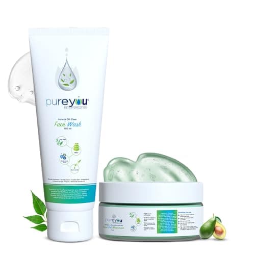 PureYou Face Wash & Gel Moisturiser Combo | Green Tea, Aloe & Cucumber | Tea Tree & Hyaluronic Acid | Refresh + Hydrate | Handled for Sensitive, Oily & Normal Skin