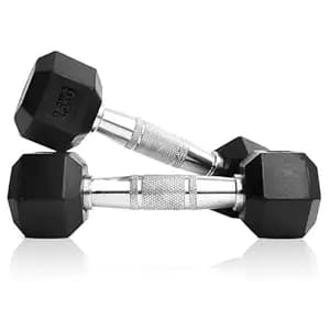 Slovic Dumbbell Set 5 KG (2.5 KG x 2) | Hexa Dumbbells Set for Home Workout | 5 KG Dumbbells Pair for Exercise | Gym Equipment for Home Workout | Anti Skid Rubber Dumbbells