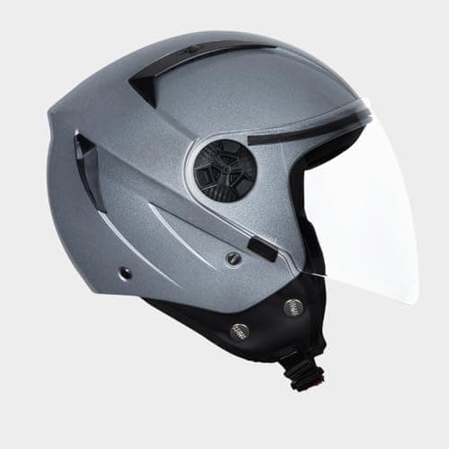 STUDDS Vogue ISI Certified Open Face Motorcycle Helmet for Men and Women with Clear Visor 5