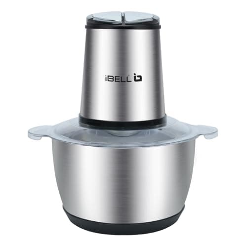 IBELL MT200SPRO Electric Chopper with 2-Yr Warranty, 700W Powerful Motor, 2L SS Bowl, Multipurpose Food Processor for Meat, Vegetables, Fruits & Nuts, with Garlic Peeler & Egg Whisker (Silver).