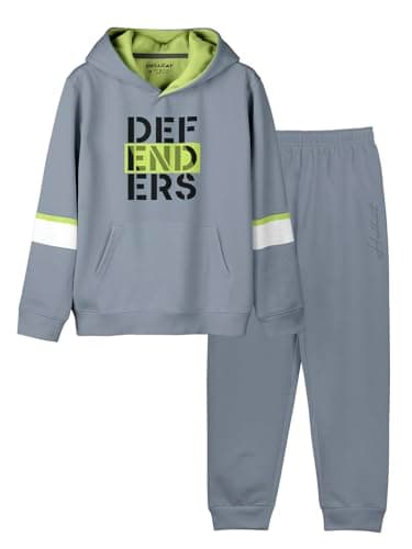 HELLCAT Trendy Printed Cotton Blend Hoodie T-Shirt Jogger Trackpant Clothing Set for Boys - Pack of 1 / Grey / 13-14 Years