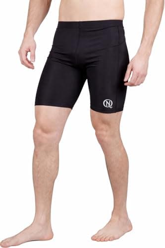 NEVER QUIT Men’s Half Compression Gym Shorts with Pocket – Black Stretch Workout Tight | Quick Dry Sports Activewear | Pack of 1/2 (in, Numeric, 34, Regular, Black) 3