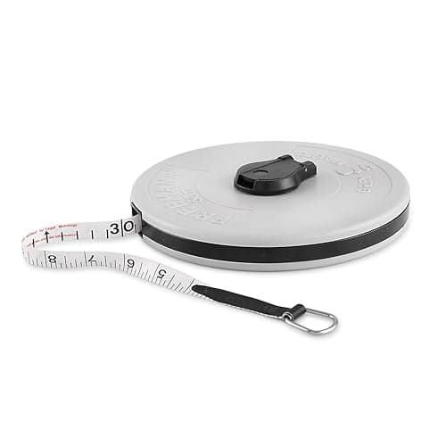FREEMANS FM50 Grey Magic Fibreglass Measuring Tape - 50m /165ft with Unbreakable ABS Case || Durable Winding Mechanism Handle and Steel End Hook || Grey Color 4