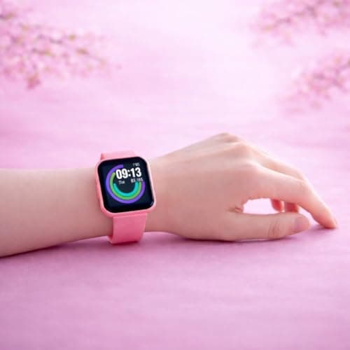 MARVIK Smart Watch for Kids, Men, Boys, Girls, and Women, D20 Plus 2025, Latest for Android and iOS Phones, IP68 Waterproof with Daily Activity Tracker, Heart Rate Sensor, Sleep Monitor Watch - Pink 3