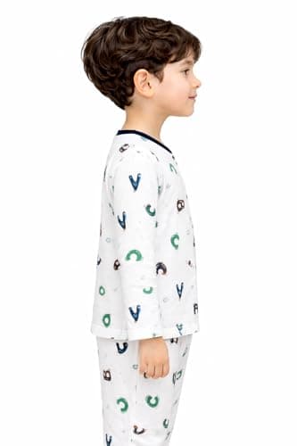 3BROS Cotton Bodysuit Dress with Full Pajama and Full Sleeves Night Suit Top Combo Set for Boys & Girls Baby Home Wear and Sleepwear Pack of 1 (Multicolor 30, 18-24 Months) 3