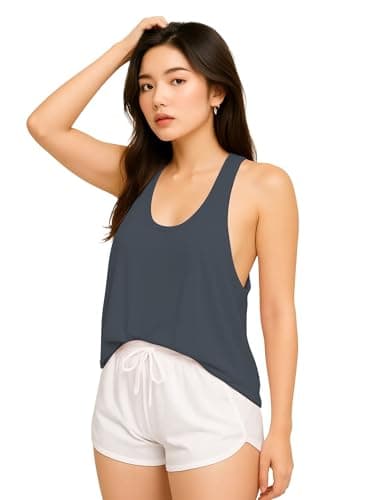 THE BLAZZE Women's Racerback Tank Top - Regular Fit, Comfortable Activewear for Gym & Everyday Use 1005 NB7 Blue 4XL