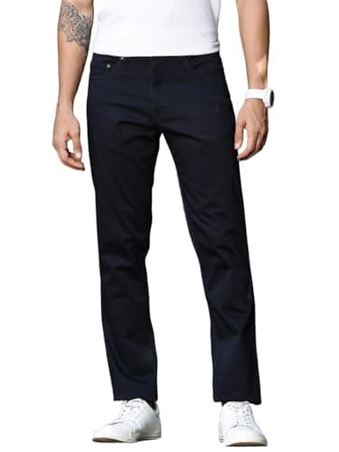 Thomas Scott Men Cotton Blend Regular Fit Chino Trouser (Navy, 32)