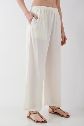 Biba Women Off White Straight Palazzos_4XL 4