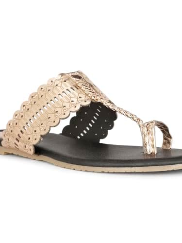 Bata Metallic Tr E Women's Rose Gold Flat Sandals - 8 UK (5715831) 5