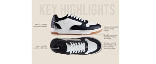 Neeman's The Hipster Shoes for Men | Casual Sneakers for Men | Stylish, Comfortable and Lightweight Color Pop Sneakers | TPP Sole Men's Sneakers | Party Shoes for Men | Black & White, UK10 5