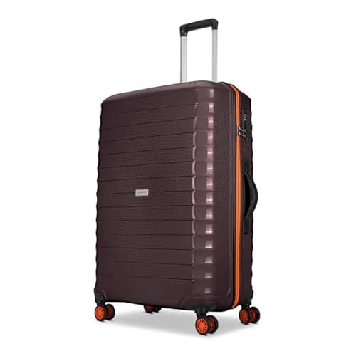 Aristocrat Altitude 8 Wheel Large Size (Check-in) Hard Case Trolley Bag | Combination Lock |Tough and Durable Polypropylene Luggage | 3 Year International Warranty| 78 CM Suitcase for Travel| Brown