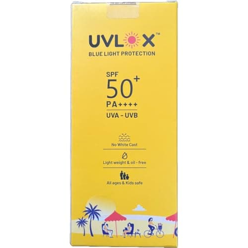 Uvlox Sunscreen SPF 50+ With Blue Light Protection 50G For All Skin Types