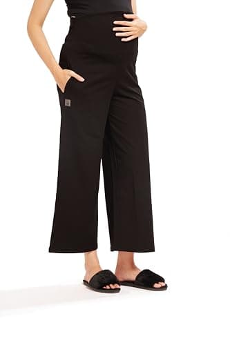 AV2 Women's Cotton Lycra Stretchable Relaxed Fit Maternity Pants | Maternity Yoga Pants | Maternity Trousers Black X-Large 5556