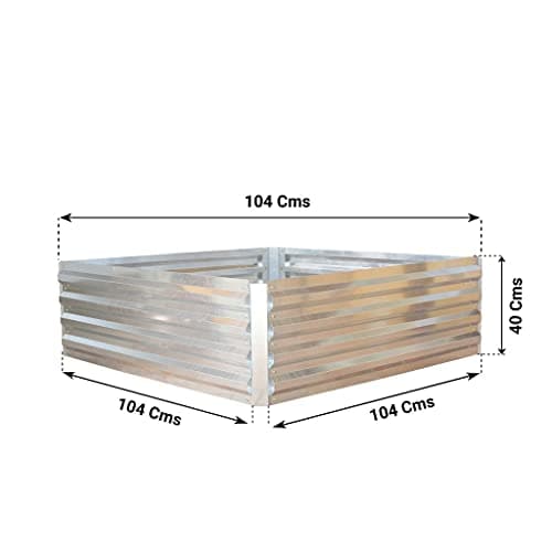 TrustBasket Heavy Duty 0.5 GSM Galvanized Raised Garden Beds Metal Elevated Planter Box Steel Large for Terrace Garden Plants- Grow Vegetables, Flowers, Herbs for Gardening Bed (40 inch) 3