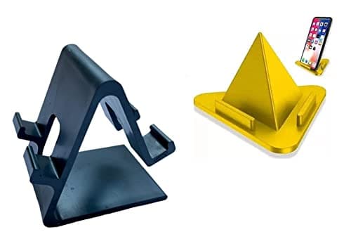 BLAXSTOC (P11+Peramid Mobile Stand for Table, Table Mobile Stand,Mobile Holder for Taible,Stand for Mobile and Tablet (Pack of 2)