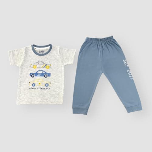 Boys Pyjama Set 2 pcs Outfit t-Shirt & Pajamas for Baby Boy's 1-2 Years, 100% Cotton Interlock Fabric Premium Cotton Sleepwear, Toddler Boys Lightweight Breathable Comfort fit Soft Cotton Nightwear 4