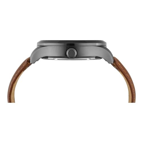 TIMEX Automatic Watch for Man with Grey Round Dial & Brown Leather Strap Band Water Resistant Men's Wrist Watches - TWEG208SMU14 5