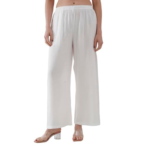 Biba Women White Straight Palazzos_3XL