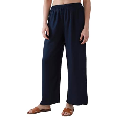 Biba Women Navy Straight Palazzos_4XL