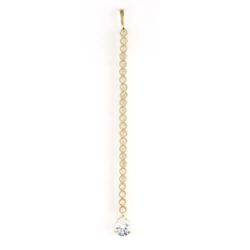 Rubans Stylish 22KT Gold Plated Cubic Zirconia Studded & AD Drop Handcrafted Maang Tikkas