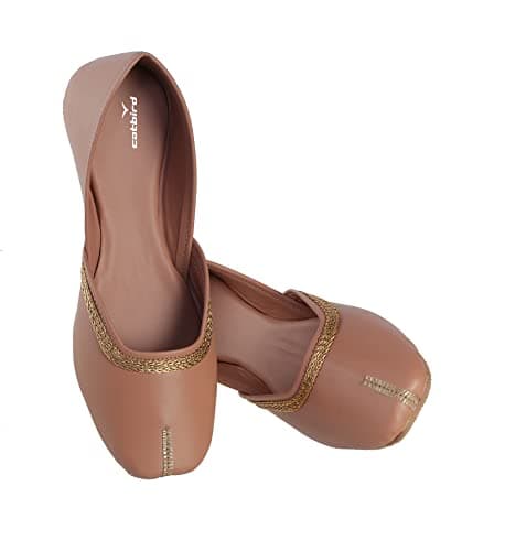 CatBird Women’s Traditional Jutti with Embellished Trim | Soft Cushioned Ethnic Mojari | Lightweight Slip-On Footwear | Festive, Wedding 8 UK 4