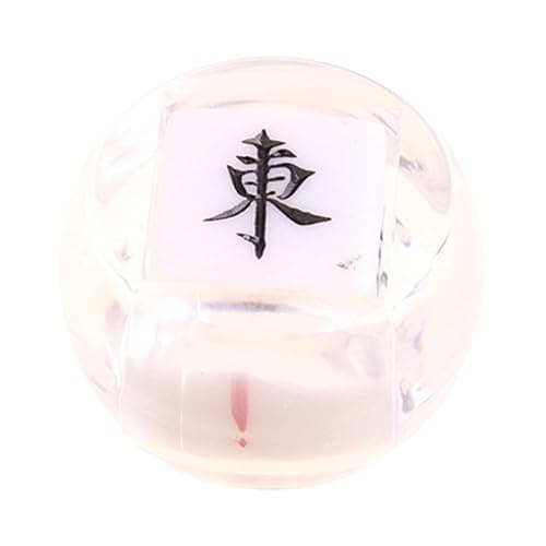 UJEAVETTE Chinese Mahjong Dice Board Game Supplies Acrylic Multi Sided Game Dice Clear White 3