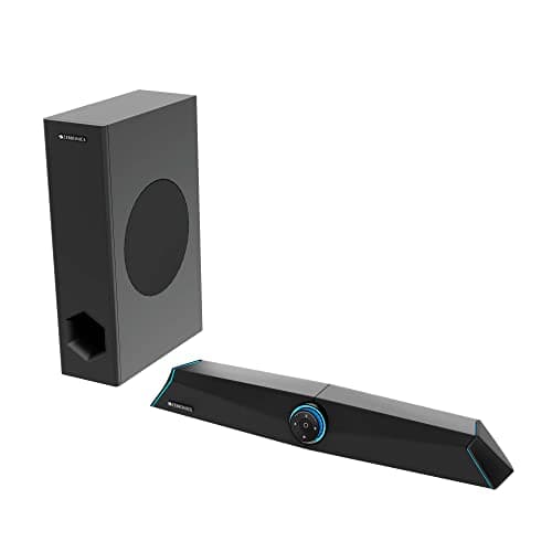 ZEBRONICS Zeb Sonic BAR 100-120W RMS Soundbar with Subwoofer, RGB LED, HDMI ARC, BT v5.0, AUX, Type C + Dual 3.5mm Audio Ports, Virtual 5.1 and 3D Surround Sound, Black 2