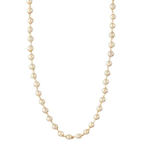 ZENEME Chain 26 Inch Fine Gold Plated Finish Handmade Work Multi-Pearl Jewellery For Women Girls Men (Design-1)