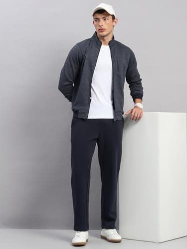 Monte Carlo Mens Regular Fit Embroidery Round Neck Full Sleeve Winter Tracksuit | Men Track Suit | Stylish Sportswear Set with Jacket and Lower | Activewear Set For Men's Navy Blue 3XL (Pack Of 1) 5