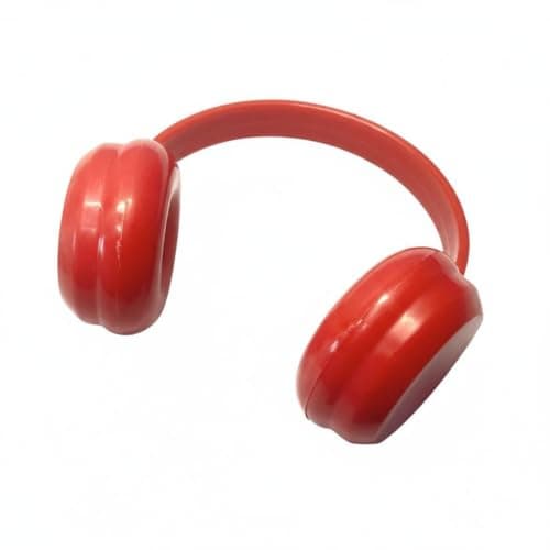 Ojiva® Cute Design 17cm Cotton Doll Accessory Miniature Doll Headphones Ideal Gift PVC Toy Headset Lightweight for Children, Dollhouse Play, Red, S|Dolls & Bears