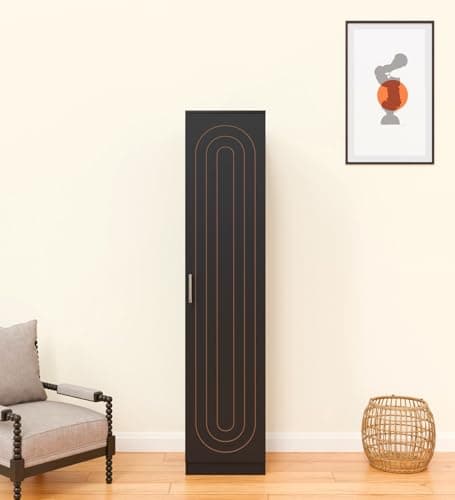 Spyder Home Decore Arceus Single Door Engineering Woo Wardrobe for Clothes, Stylish Cupboard for Bedroom, Multi Utility Design with Lock and Handles, Engineered Wood, Columbian 1 Year Warranty